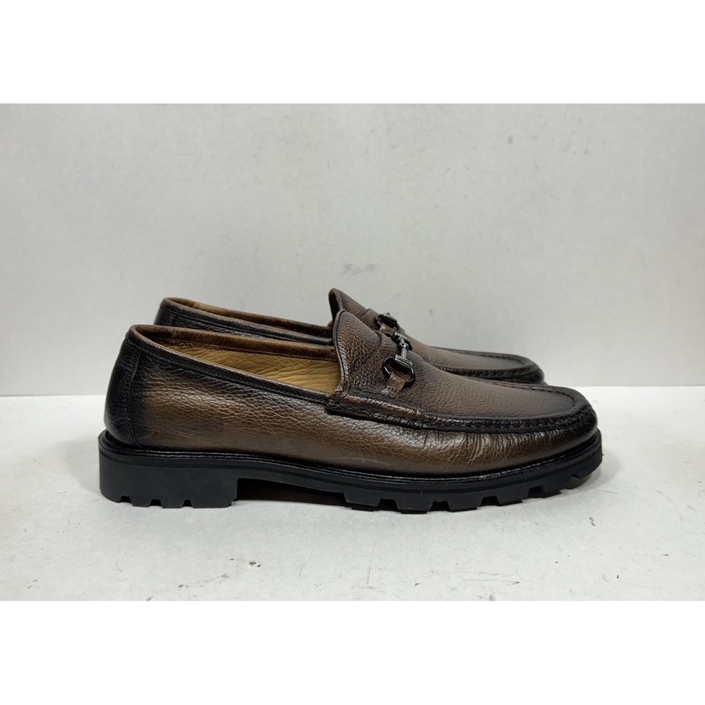 Martin Dingman Addison Lug Horse Bit Loafers Brown Leather Men's Size 11 M Shoes
